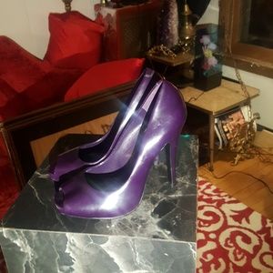 Aldo Purple Peep Toe Pumps sz 7